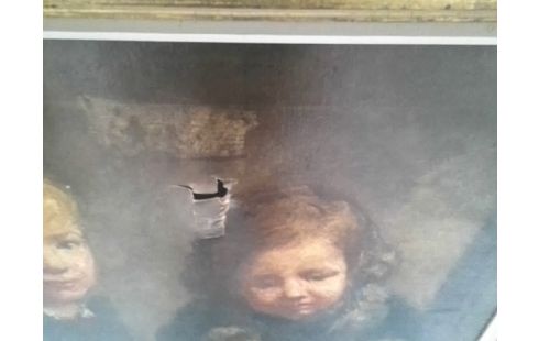 CADRE DORE AVEC TOILE A RESTAURER - PORTRAITS D'ENFANT