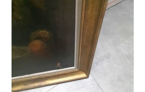 CADRE DORE AVEC TOILE A RESTAURER - PORTRAITS D'ENFANT
