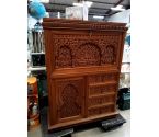 SECRETAIRE BOIS EXOTIQUE SCULPTÉ CLÉ
