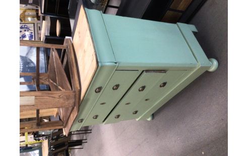 COMMODE PATINE VERT 4 TIROIRS