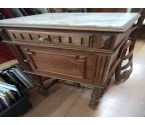 CHEVET 1 TIROIR ANCIEN BOIS MARBRE
