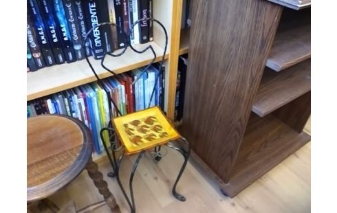 TABOURET FER FORGE PORTE PLANTE