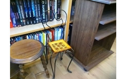 TABOURET FER FORGE PORTE PLANTE