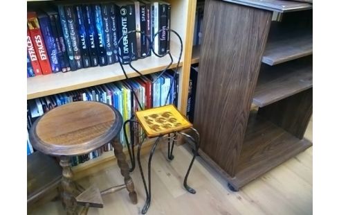 TABOURET FER FORGE PORTE PLANTE