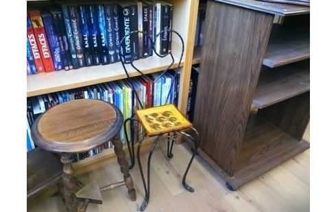 TABOURET FER FORGE PORTE PLANTE