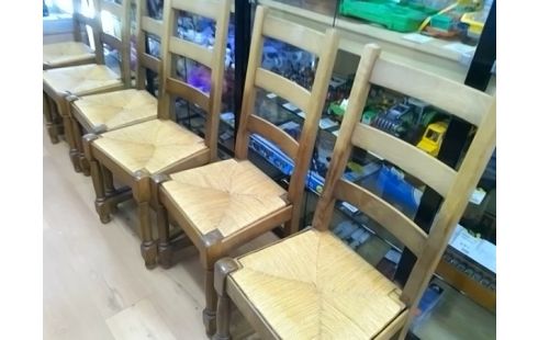 CHAISE PAILLEE LOT DE 6