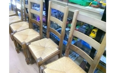 CHAISE PAILLEE LOT DE 6