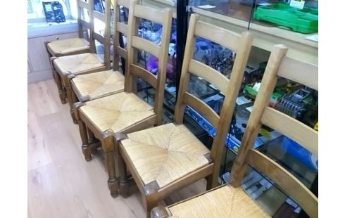 CHAISE PAILLEE LOT DE 6