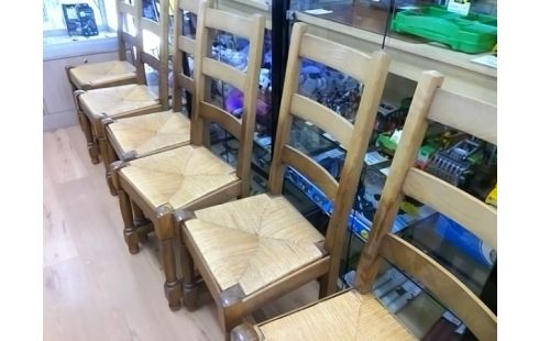 CHAISE PAILLEE LOT DE 6