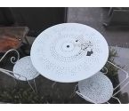 TABLE JARDIN 2 FAUTEUILS ROMANTIQUE