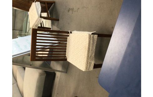 CHAISE EN TECK AVEC COUSSIN LOT DE 8