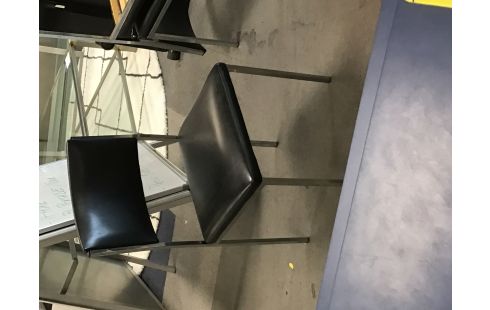 CHAISE NOIR LOOK NOIR CHROME LOT DE 6