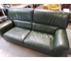 CANAPE 2P CUIR VERT BOUTEILLE