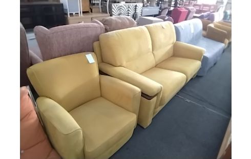 CANAPE JAUNE + FAUTEUIL