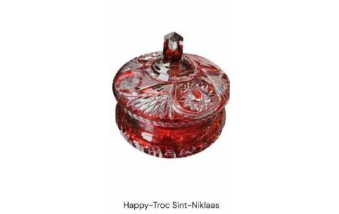 VASE COUVERT CRISTAL ROND ROUGE