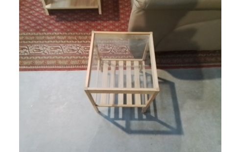 CHEVET BOIS PLATEAU VERRE