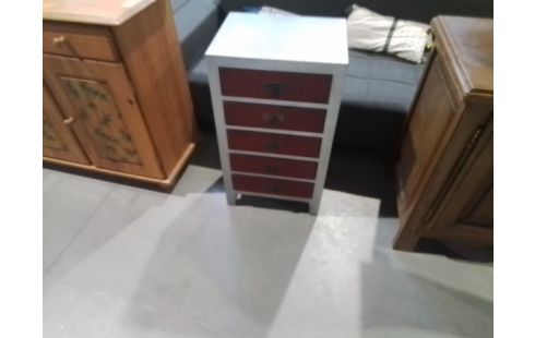 CHIFFONNIER GRIS 5T BORDEAUX