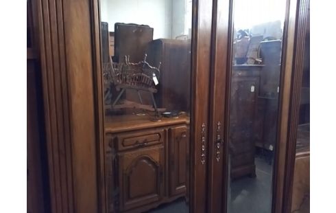 ARMOIRE 2P VITREES STYLE HENRI II (AVEC ETAGERES)