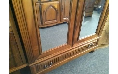ARMOIRE 2P VITREES STYLE HENRI II (AVEC ETAGERES)
