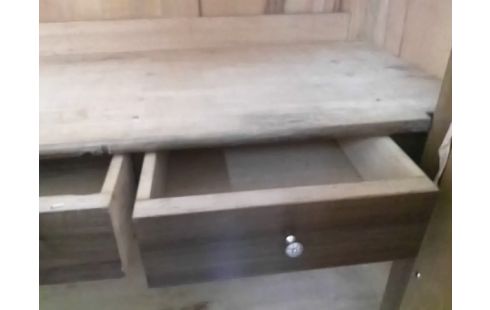 ARMOIRE 2P VITREES STYLE HENRI II (AVEC ETAGERES)