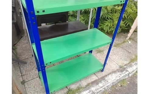 ETAGERE METALE VERTE ET BLEUE
