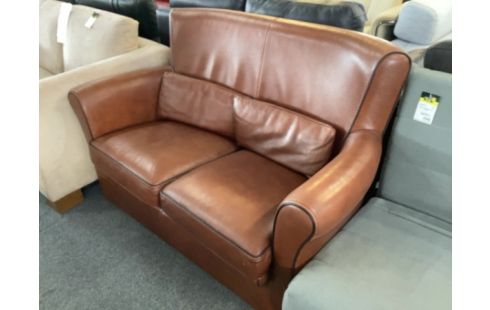 CANAPE 2 PLACES CUIR MARRON