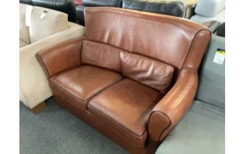 CANAPE 2 PLACES CUIR MARRON