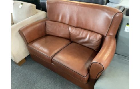 CANAPE 2 PLACES CUIR MARRON