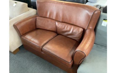 CANAPE 2 PLACES CUIR MARRON