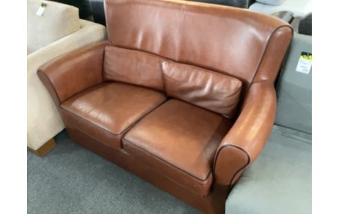 CANAPE 2 PLACES CUIR MARRON