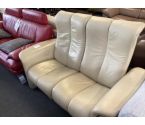 CANAPE RELAX MANUEL STRESSLESS CUIR BEIGE 2 PLACES