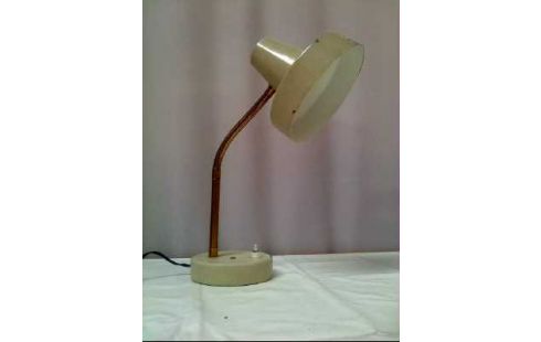 TISCHLAMPE VINTAGE CREME- MESSINGFARBEN