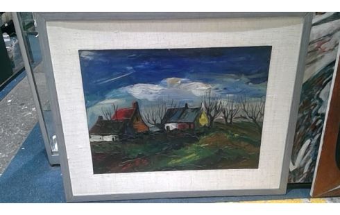 SCHILDERIJ, , OLIEVERFSCHILDERIJ OP PANEEL, , LANDSCHAP