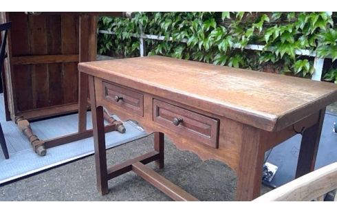 CONSOLE CHENE MASSIF  2 TIROIRS