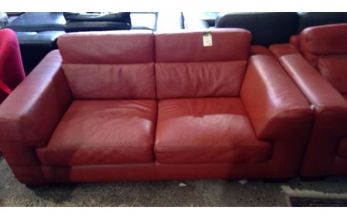 SOFA LEDER ROTBRAUN