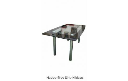 TABLE DE SALLE A MANGER CHROME GLACE