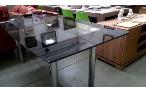 TABLE DE SALLE A MANGER CHROME GLACE