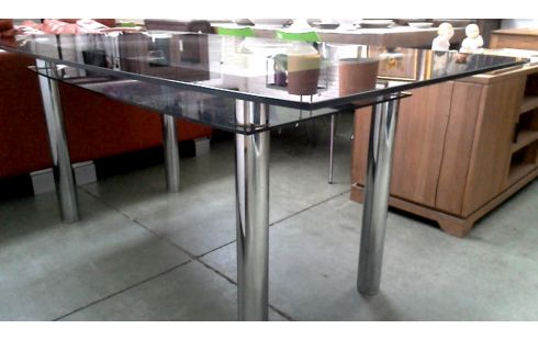 TABLE DE SALLE A MANGER CHROME GLACE
