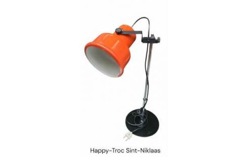 LAMPE DE BUREAU VINTAGE NOIR ORANGE CHROME