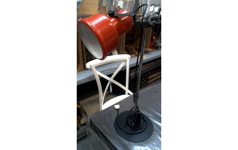 LAMPE DE BUREAU VINTAGE NOIR ORANGE CHROME