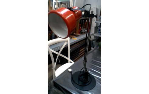 LAMPE DE BUREAU VINTAGE NOIR ORANGE CHROME