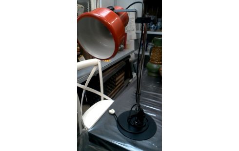 LAMPE DE BUREAU VINTAGE NOIR ORANGE CHROME