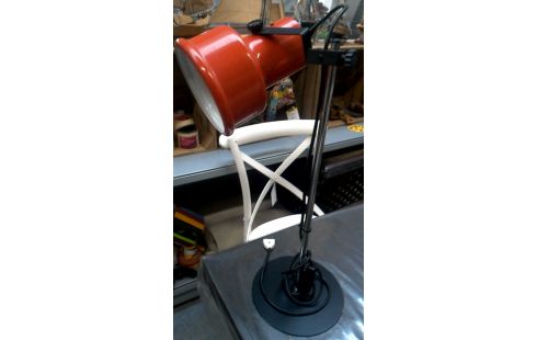 LAMPE DE BUREAU VINTAGE NOIR ORANGE CHROME