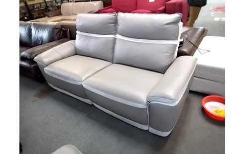 BANQUETTE 2 PLACES ELECTRIQUE CUIR ET TISSU MICROFIBRES