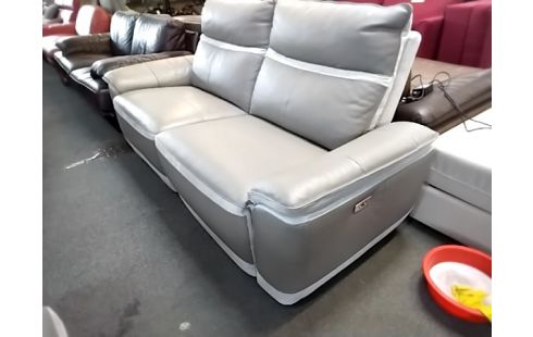BANQUETTE 2 PLACES ELECTRIQUE CUIR ET TISSU MICROFIBRES