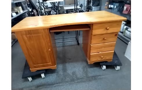 BUREAU PIN 1 PORTE 4 TIROIRS