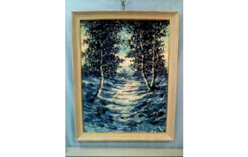 ÖLGEMÄLDE <R. ZANGER> BLAUE LANDSCHAFT SIGN.