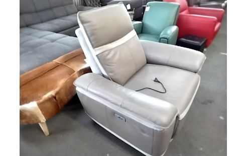FAUTEUIL RELAX ELECTRIQUE CUIR TISSU