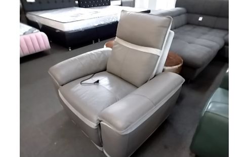 FAUTEUIL RELAX ELECTRIQUE CUIR TISSU
