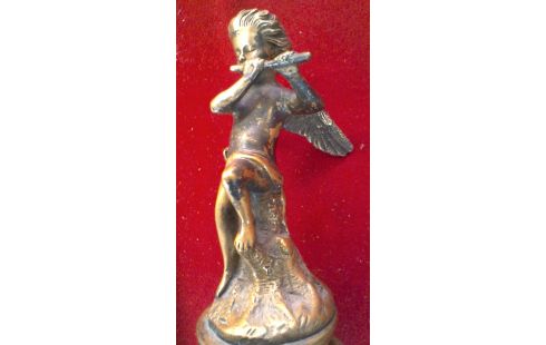 ESTATUÍLLA BRONCE, , ÁNGEL MET, , FLAUTA INSTRUMENTO DE MÚSICA